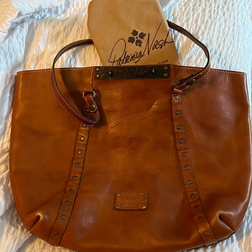 Patricia Nash Benvenuto Tote  Italian Leather gently used with ink mark on front